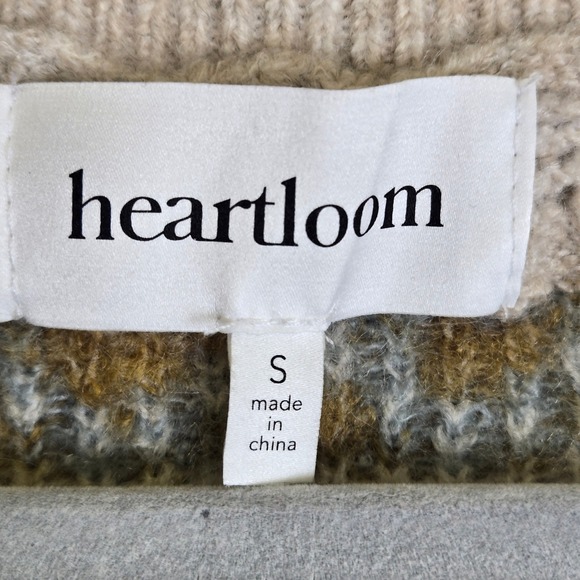 Heartloom Cottagecore Jacquard Floral Sweater Vest, Oat Beige, Small 236S52A NEW - Picture 3 of 11